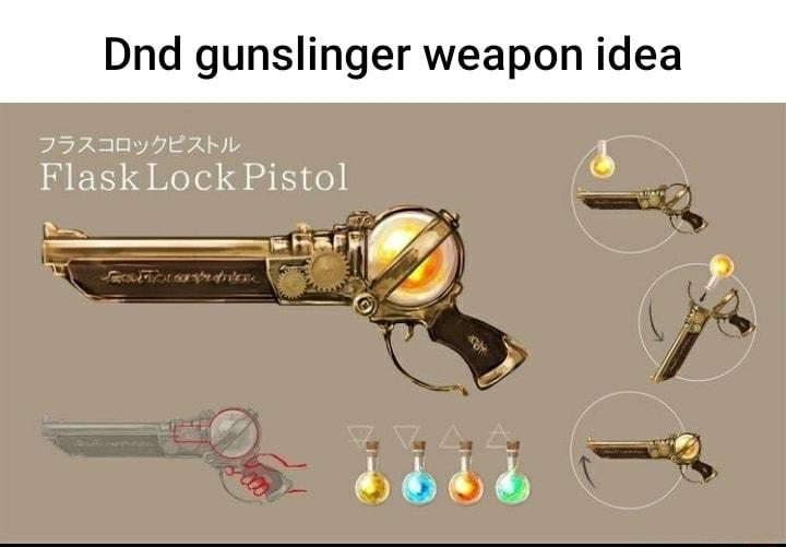 Dnd gunslinger weapon idea 5ROy HERM Flask LockPistol b L _ 1