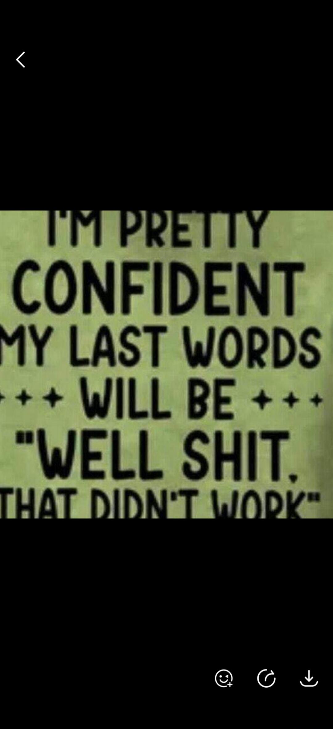 I'M PRETTY CONFIDENT MY LAST WORDS WILL BE 