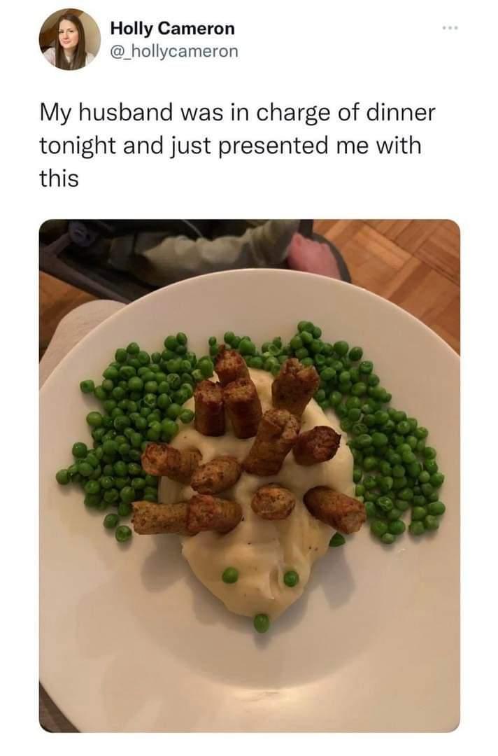 Holly Cameron _hollycameron My husband was in charge of dinner tonight and just presented me with this