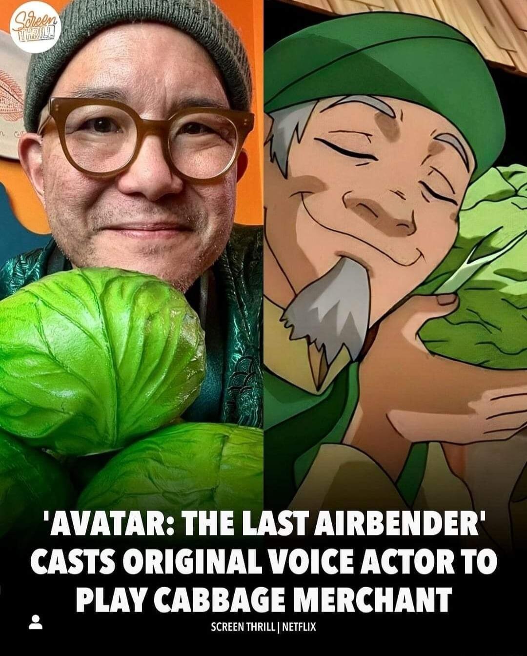 AVATAR THE LAST AIRBENDER CASTS ORIGINAL VOICE ACTORTO L CABBAGE MERCHANT ssssssssssssssss