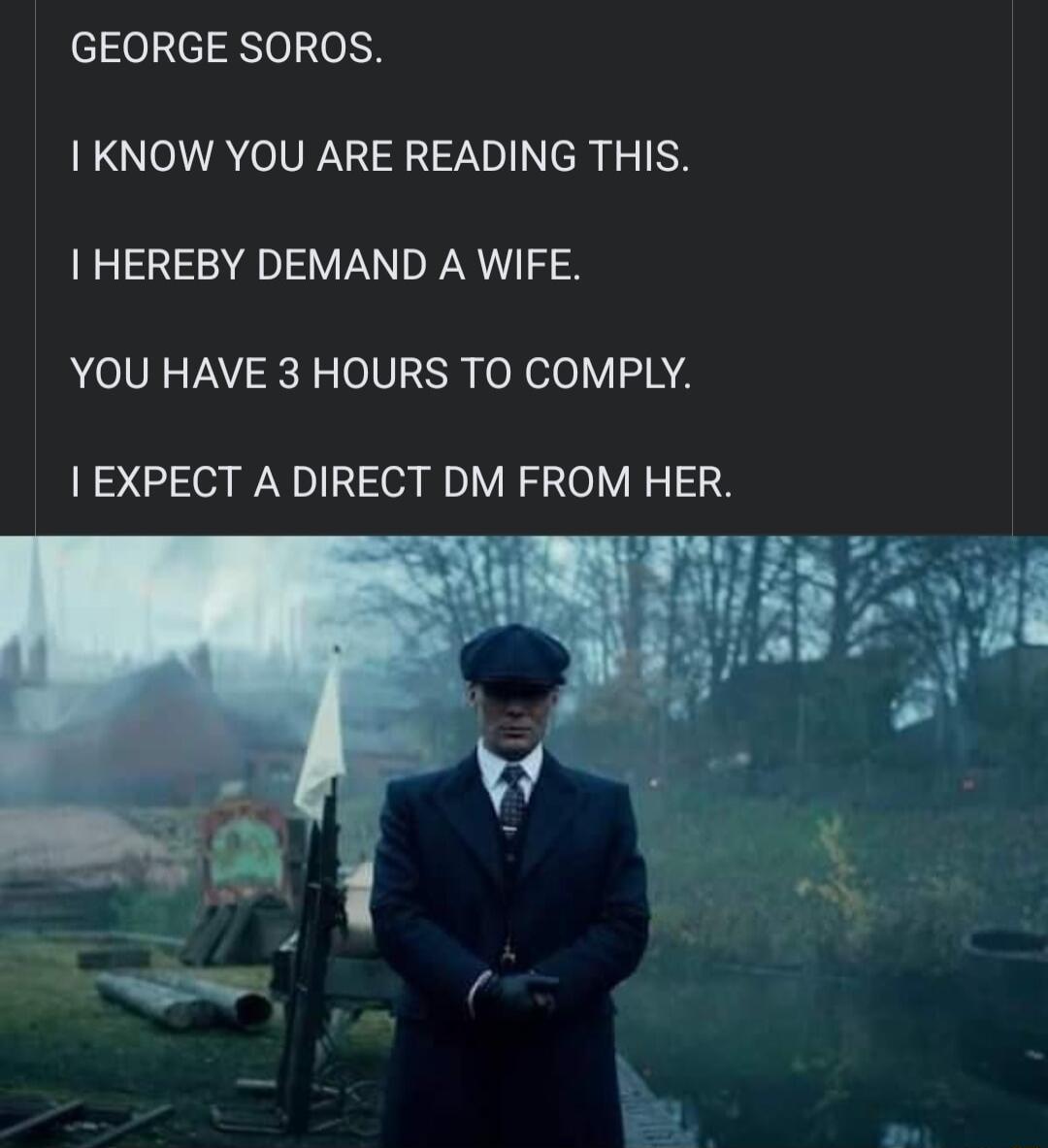 el0el el 01N KNOW YOU ARE READING THIS HEREBY DEMAND A WIFE YOU HAVE 3 HOURS TO COMPLY EXPECT A DIRECT DM FROM HER