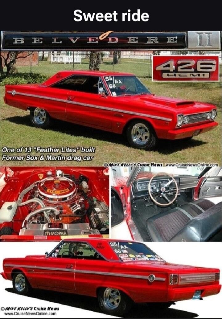 Sweet ride BELVEDERE II 426 HEMI SS/AA 66 One of 13 