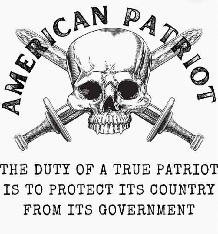 AMERICAN PATRIOT THE DUTY OF A TRUE PATRIOT IS TO PROTECT ITS COUNTRY FROM ITS GOVERNMENT
