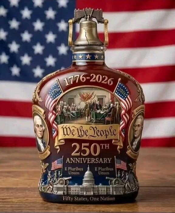 1776-2026 We the People 250th Anniversary E Pluribus Unum Fifty States, One Nation. Features the Liberty Bell, the signing of the Declaration of Independence, portraits of George Washington and Alexander Hamilton, the US Capitol building, and an American flag background.