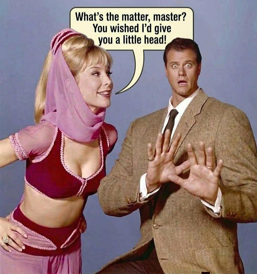 What's the matter, master? You wished I'd give you a little head!