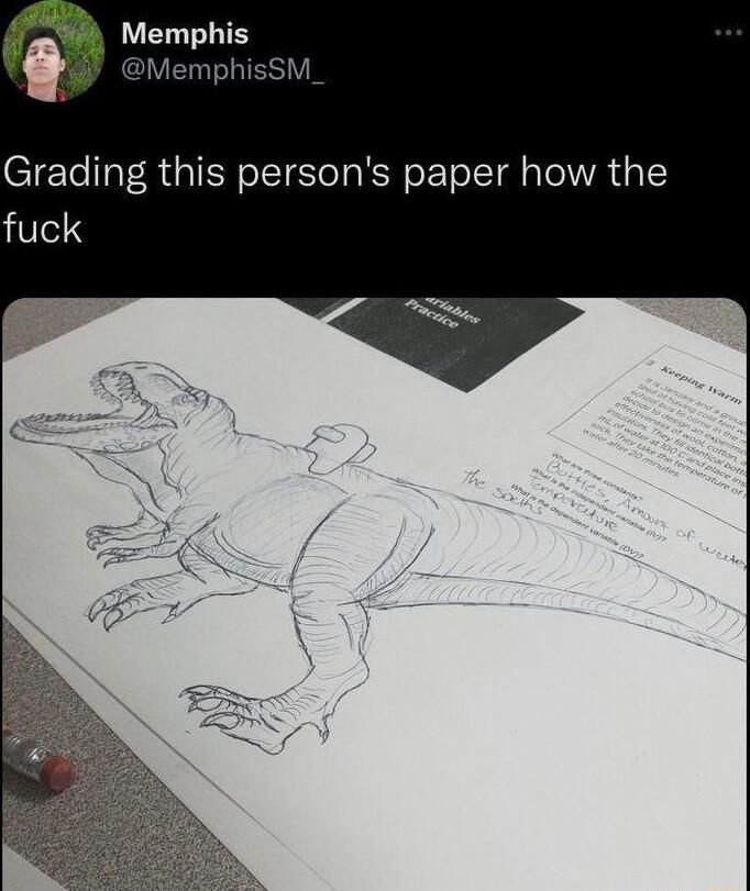 Memphis Grading this persons paper how the fuck