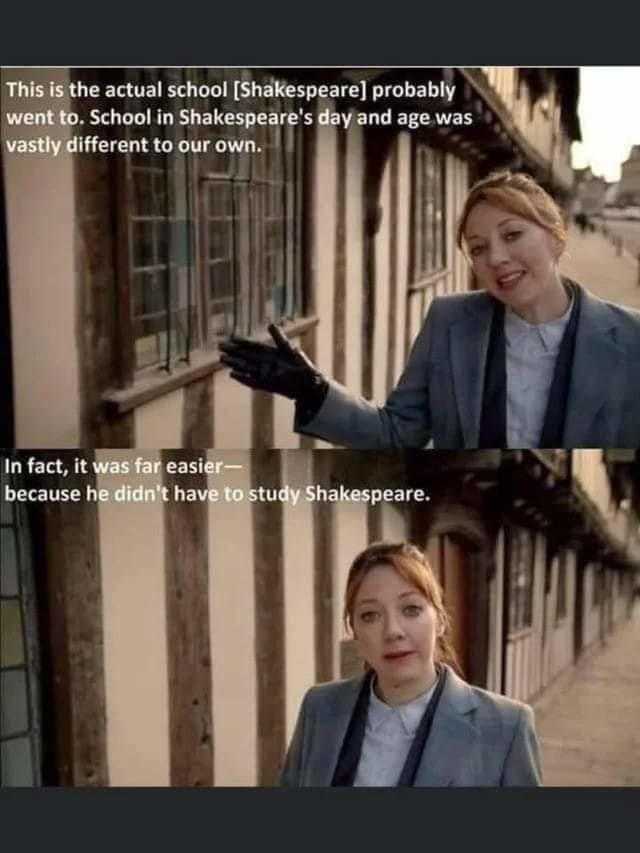 is the actual school ghalespeare probably School in Shakespeares day and age was ifferent to our own _i In fact it because