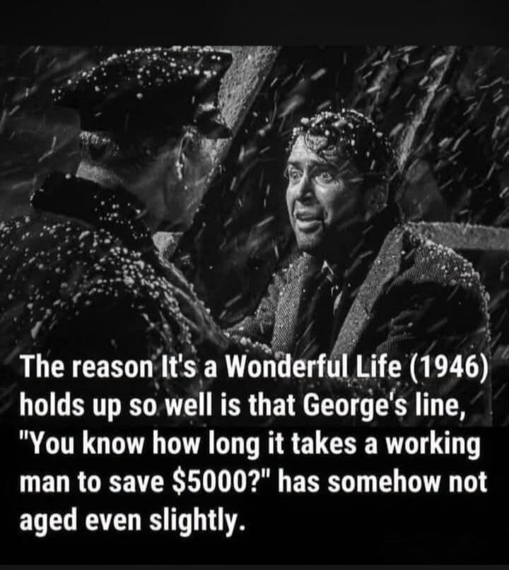 The reason It's a Wonderful Life (1946) holds up so well is that George's line, 