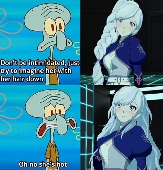 dc Donjtibelintimidatedjust GAIUETIE he rwnh her hair down v