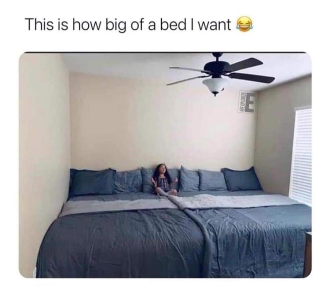 This is how big of a bed I want 😂