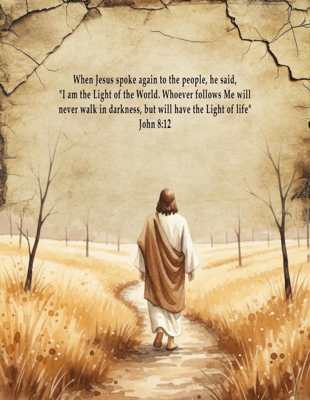 When Jesus spoke again to the people, he said, 