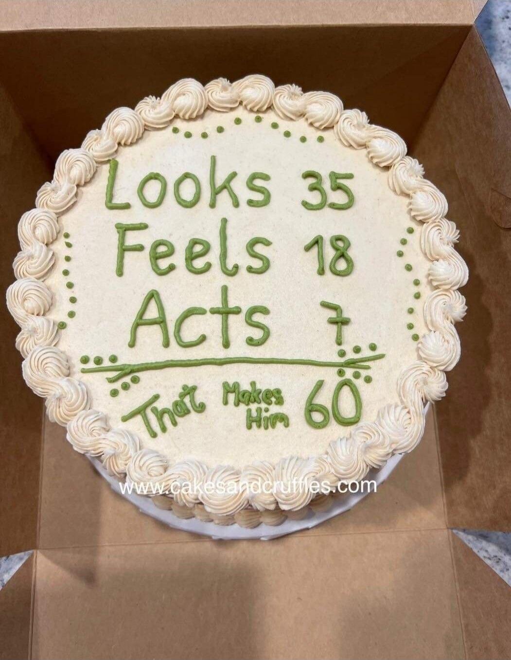 Looks 35 Feels 18 Acts 7 That Makes Him 60