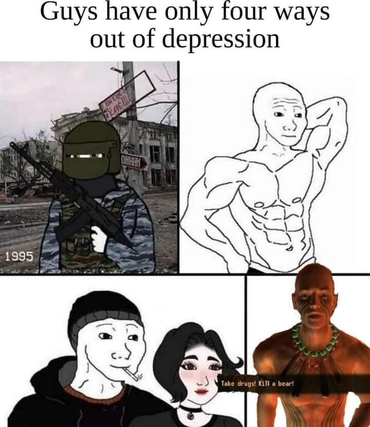 Guys have only four ways out of depression