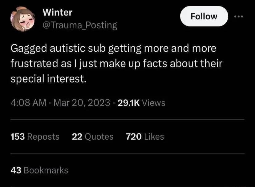 Gagged autistic sub getting more and more HOBEICLER S TR ELCY R EV ST 1 g special interest 408 A Aar 202023 294K Vi 153 Repost 22 Quot 720 Likes 43 Bookmark