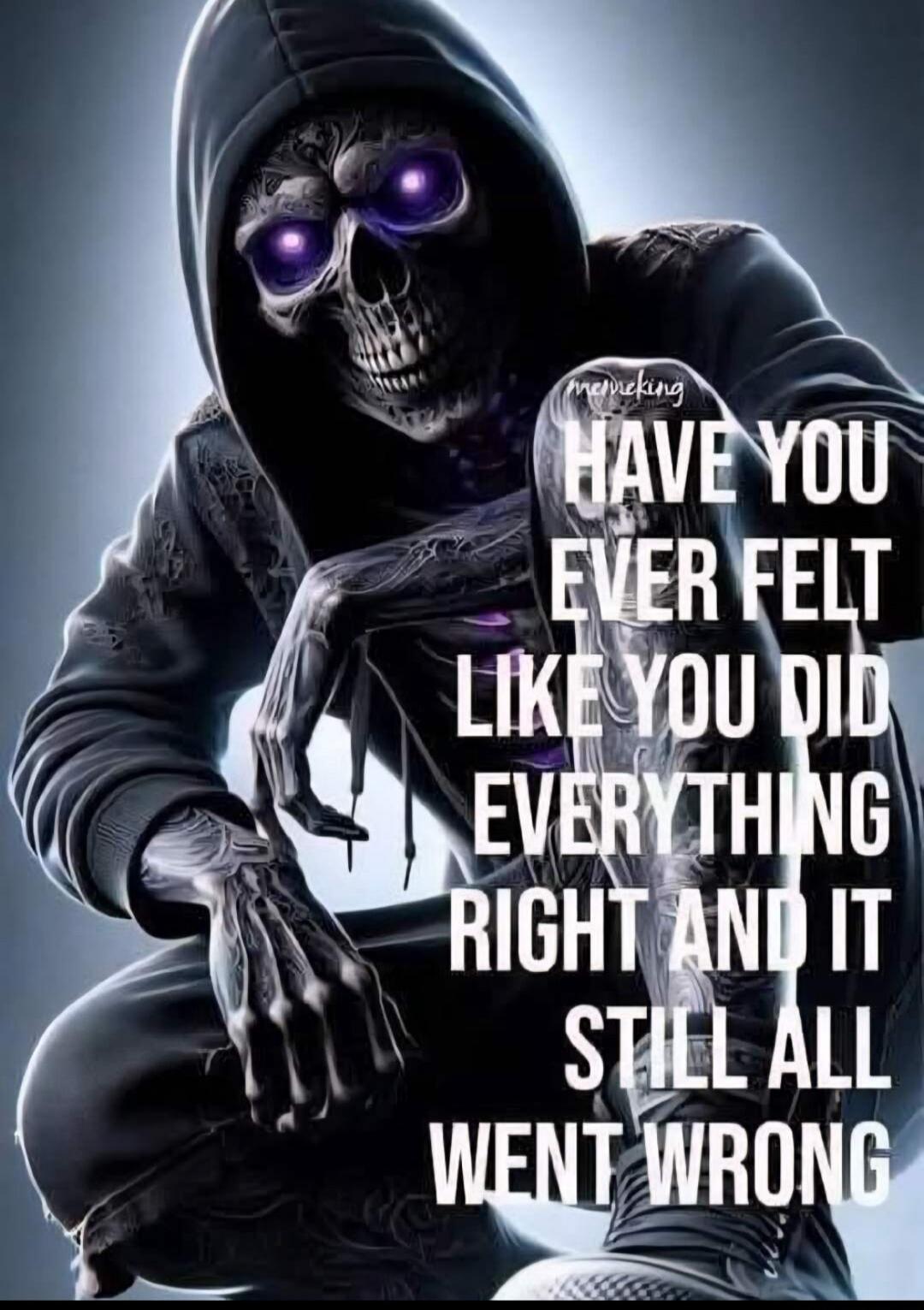 HAVE YOU EVER FELT LIKE YOU DID EVERYTHING RIGHT AND IT STILL ALL WENT WRONG memeking