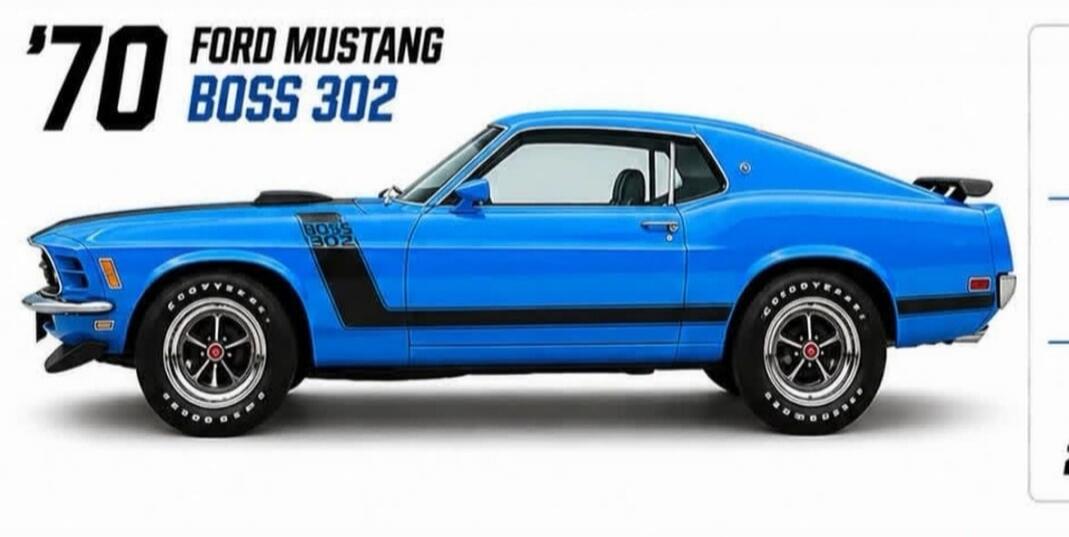 '70 FORD MUSTANG BOSS 302 GOODYEAR