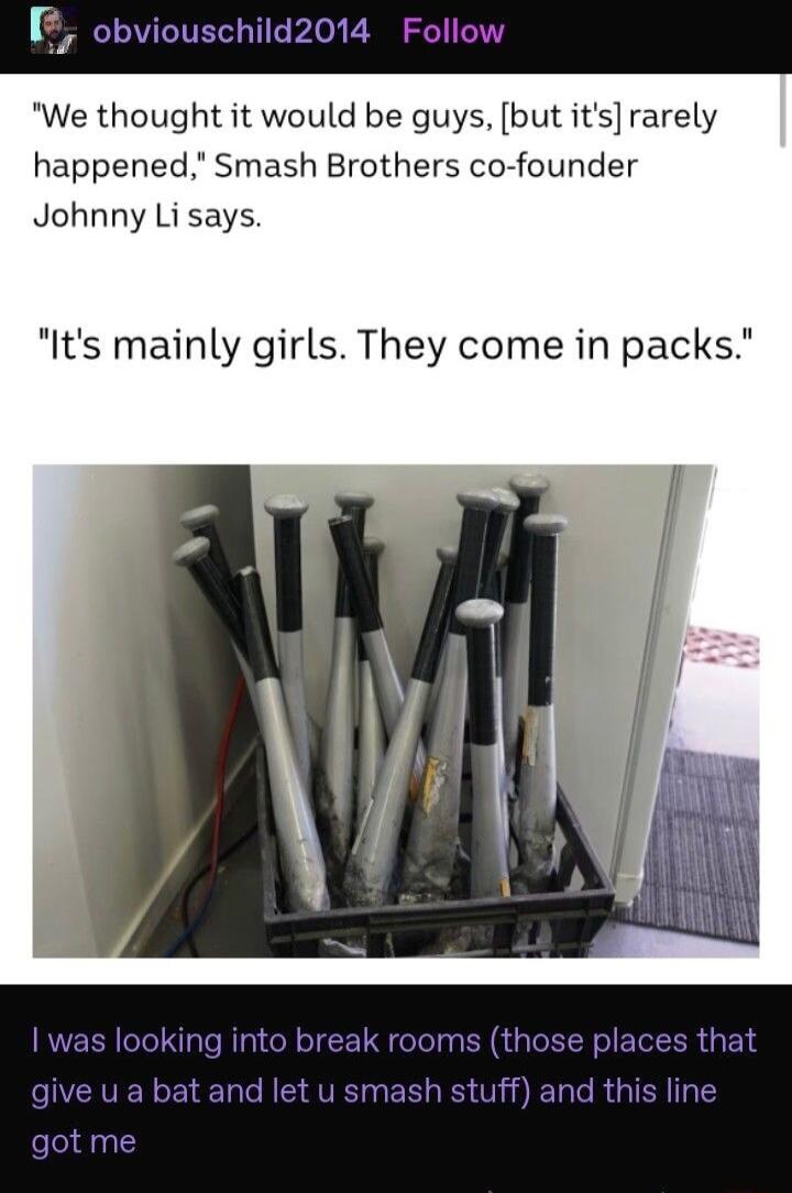 We thought it would be guys but its rarely happened Smash Brothers co founder Johnny Li says Its mainly girls They come in packs