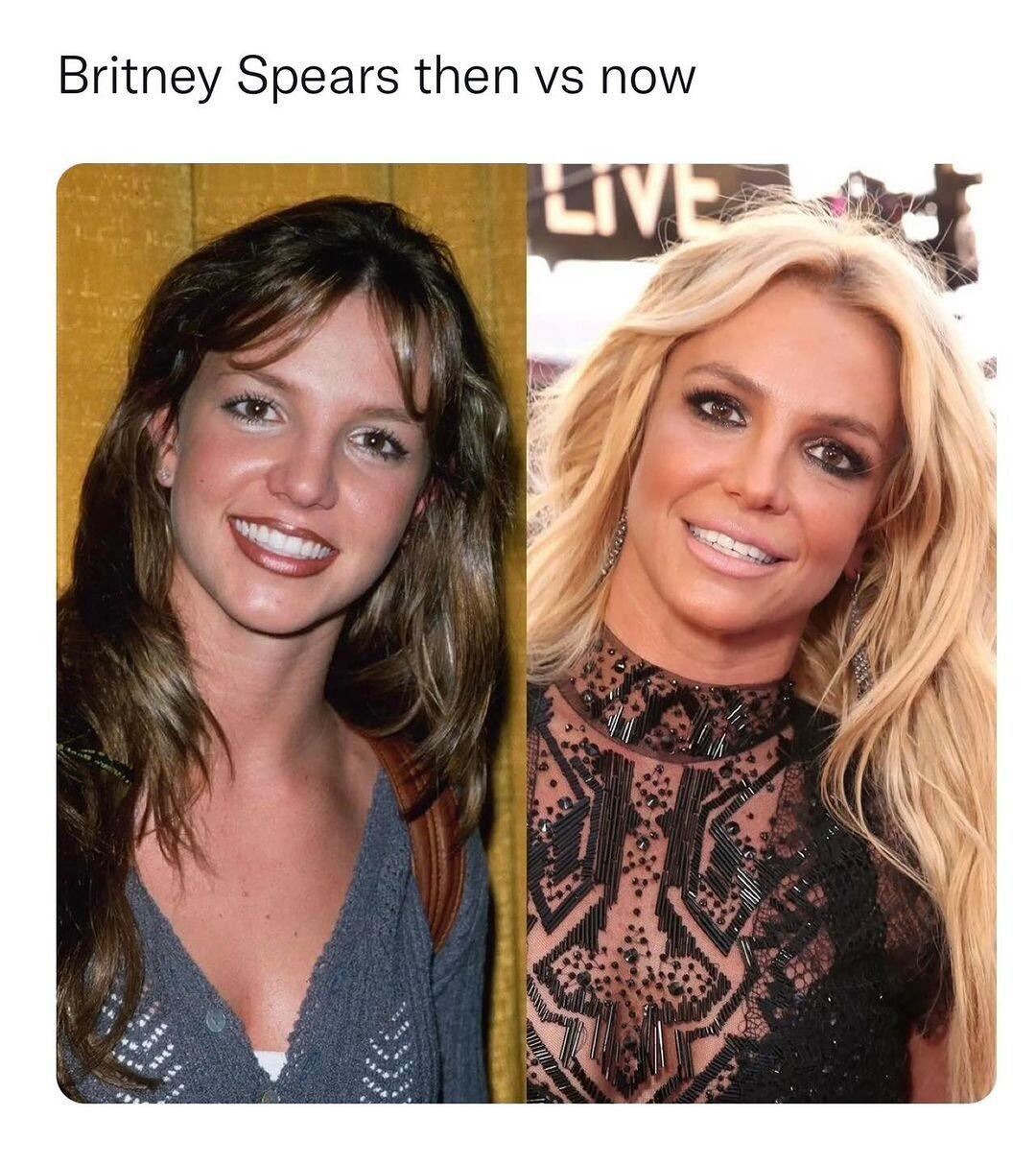 Britney Spears then vs now