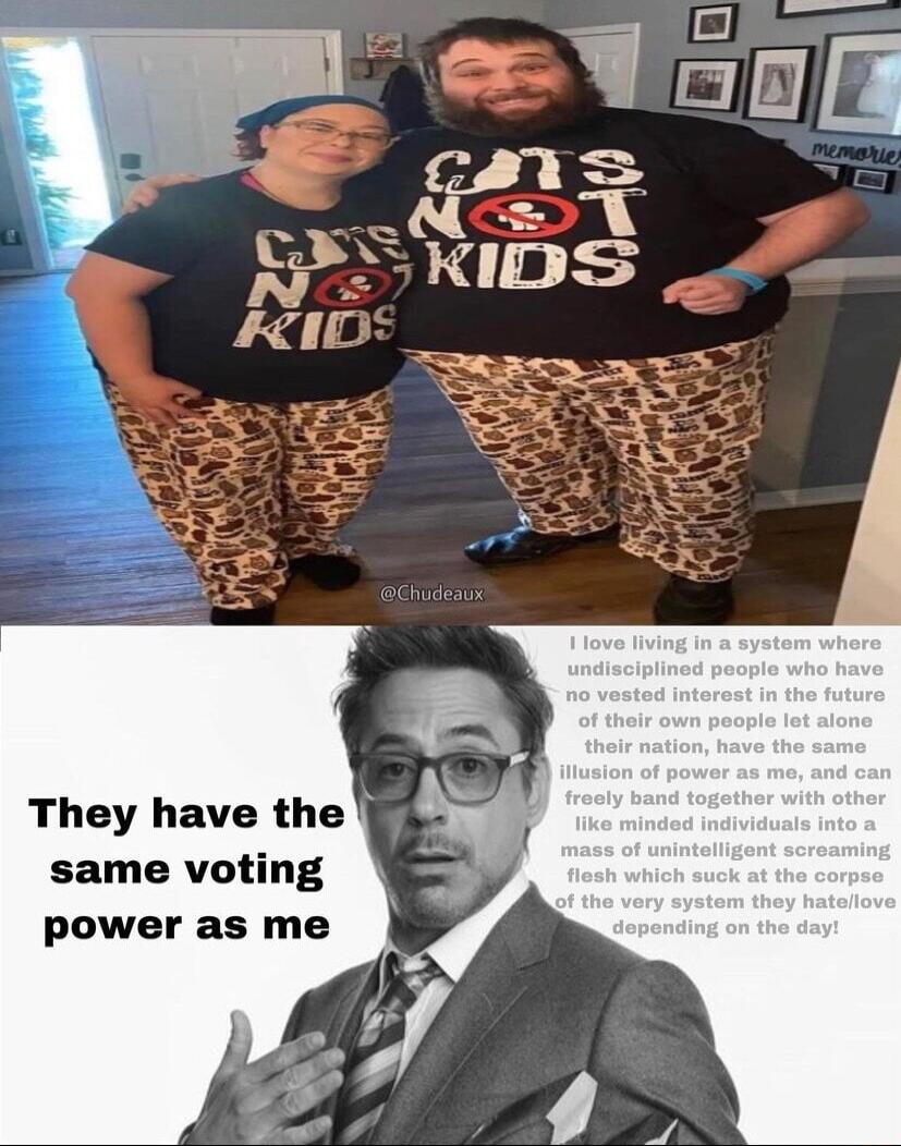 They have the same voting power as me