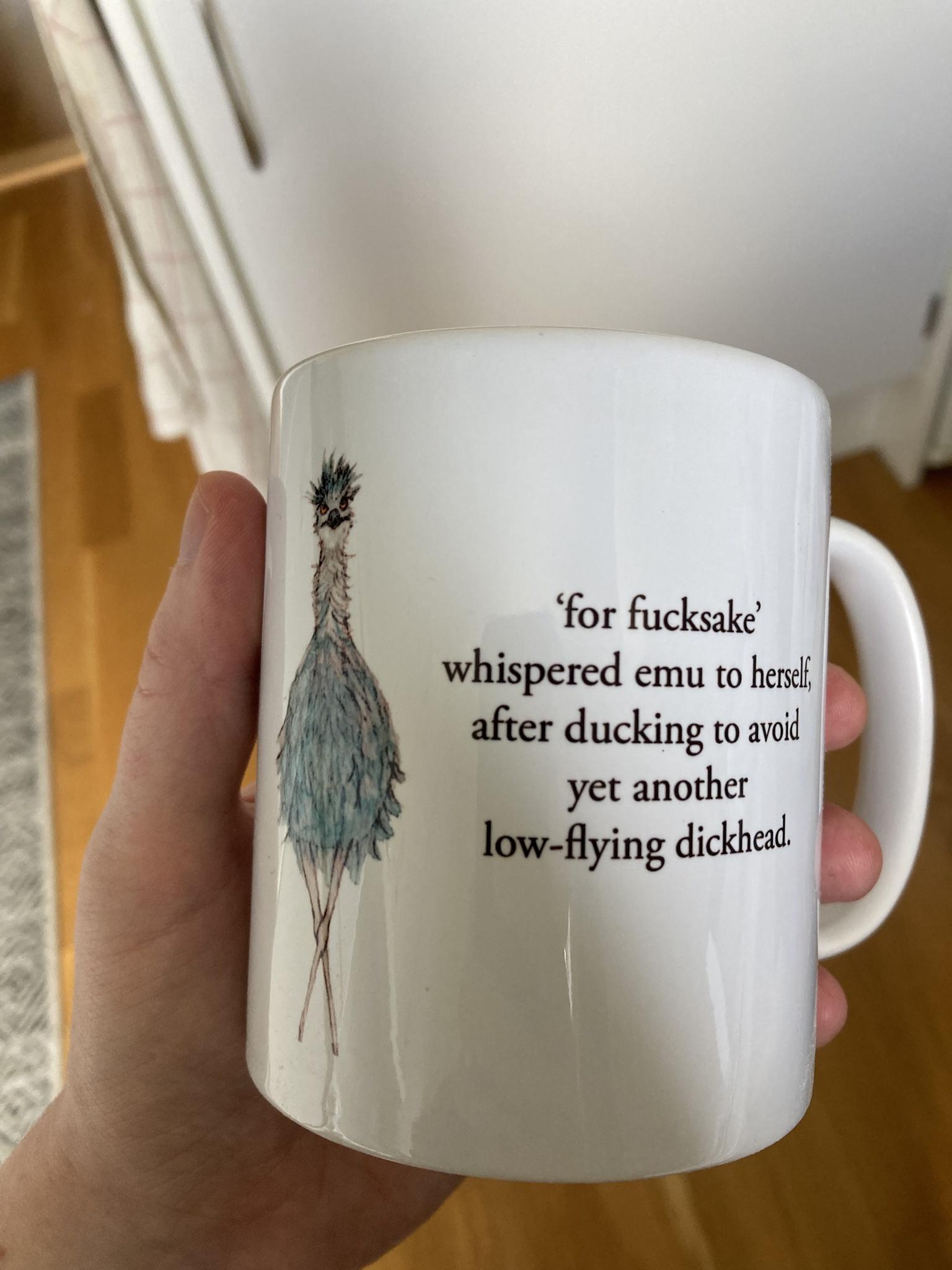 for fucksake whispered emu to her after ducking to avil yetanother ing dickhesd L