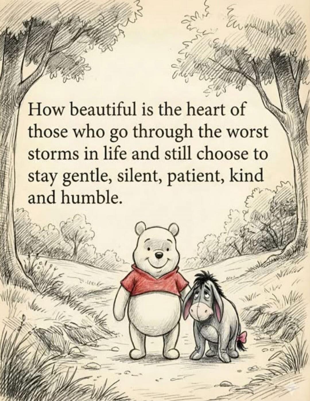 How beautiful is the heart of those who go through the worst storms in life and still choose to stay gentle, silent, patient, kind and humble.