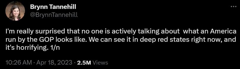 oot Tannehill I really surprised that no one is actively talking about what an America itin deep red states right now and
