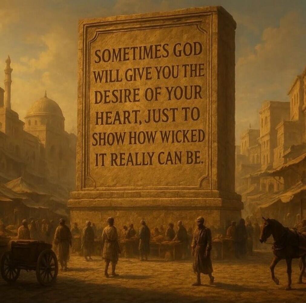 SOMETIMES GOD WILL GIVE YOU THE DESIRE OF YOUR HEART, JUST TO SHOW HOW WICKED IT REALLY CAN BE.