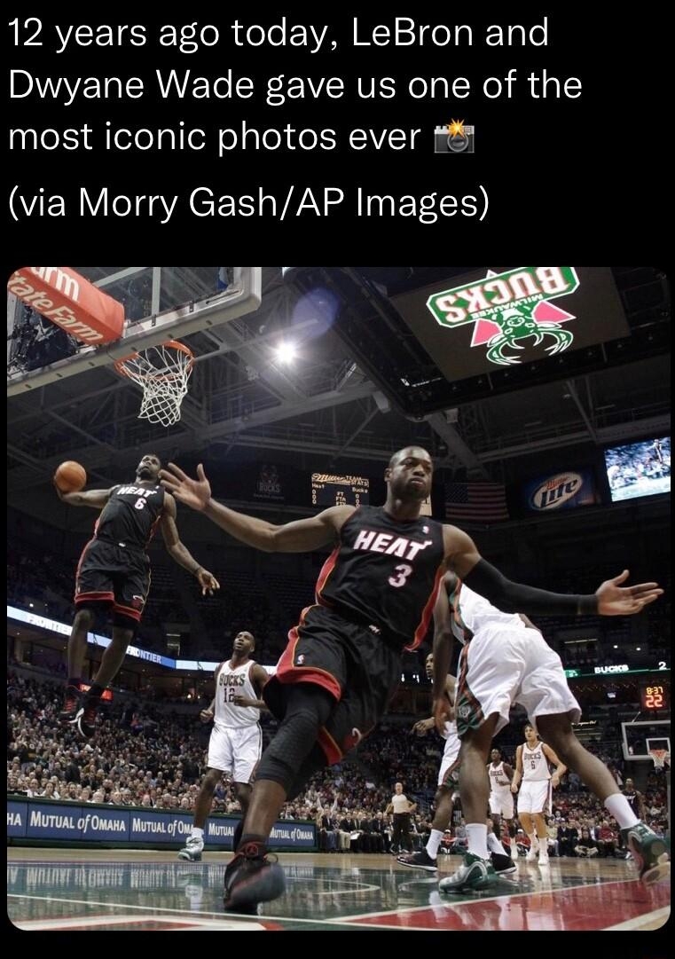 Bleacher Report BR BleacherReport aRehiCEl 12 years ago today LeBron and Dwyane Wade gave us one of the most iconic photos ever via Morry GashAP Images