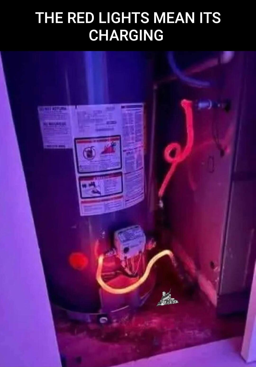 THE RED LIGHTS MEAN ITS CHARGING