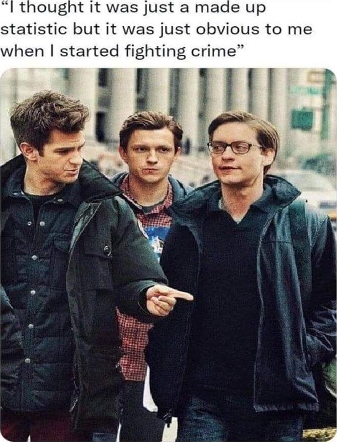 thought it was just a made up statistic but it was just obvious to me when started fighting crime