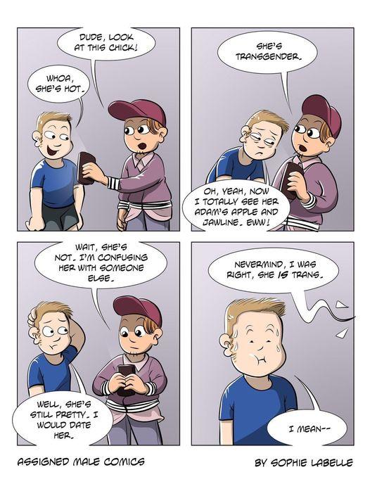 DUDE LOOK a1 THIS crick wart ses NOT T CONFUSING HER WITH SOMEONE ASSIGNED MALE COMICE B8Y SOPHIE LABELLE