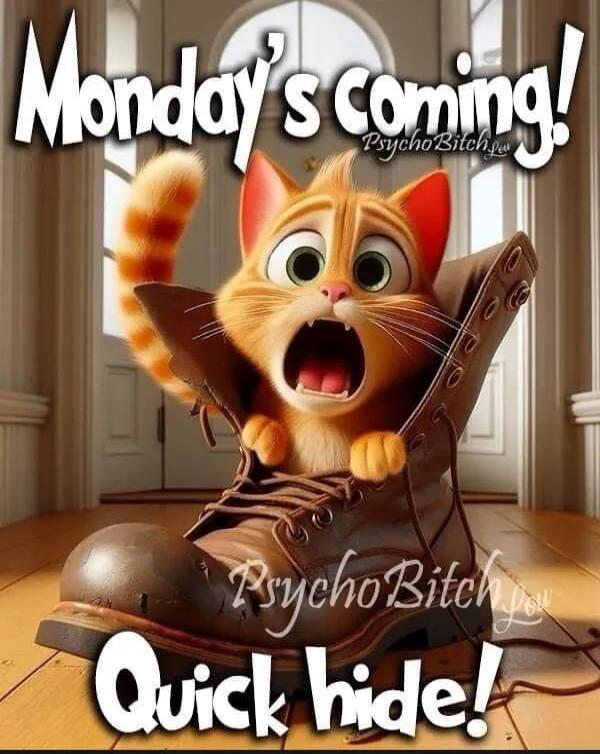 Monday's coming! Quick hide!