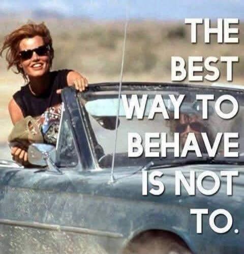 THE BEST WAY TO BEHAVE IS NOT TO.