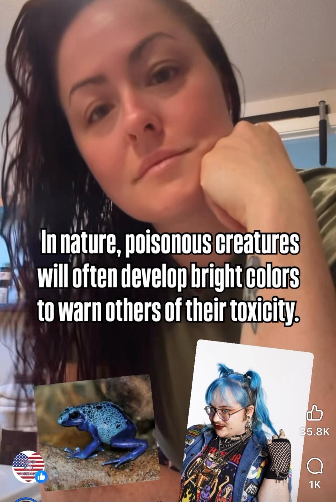 In nature, poisonous creatures will often develop bright colors to warn others of their toxicity.