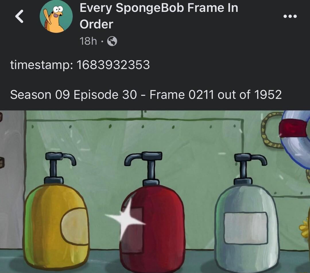Every SpongeBob Frame In Order 18h Q timestamp 1683932353 Season 09 Episode 30 Frame 0211 out of 1952