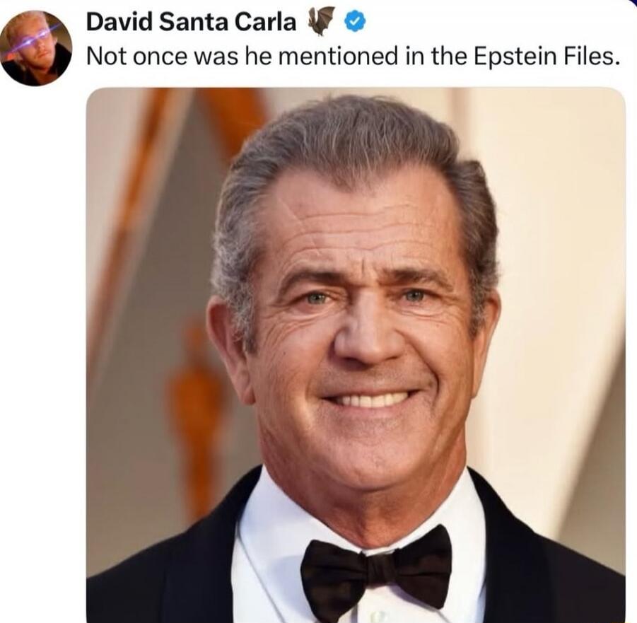 David Santa Carla Not once was he mentioned in the Epstein Files.