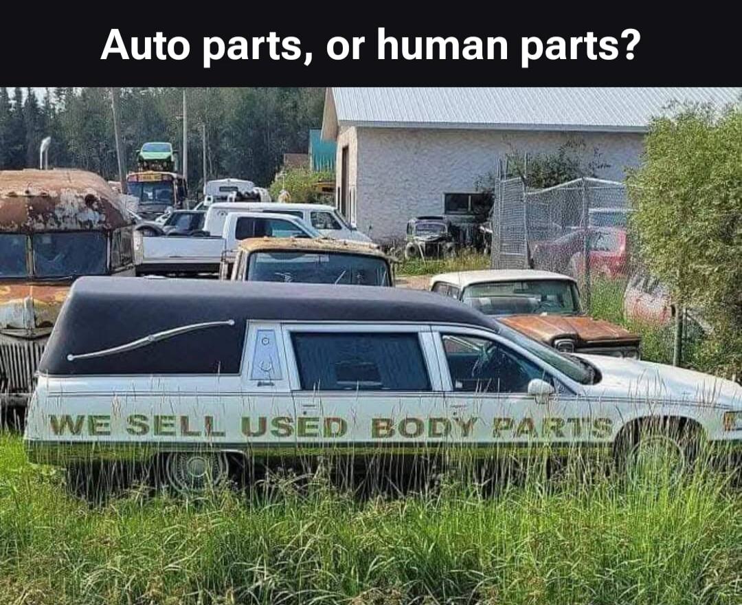 Auto parts, or human parts? WE SELL USED BODY PARTS