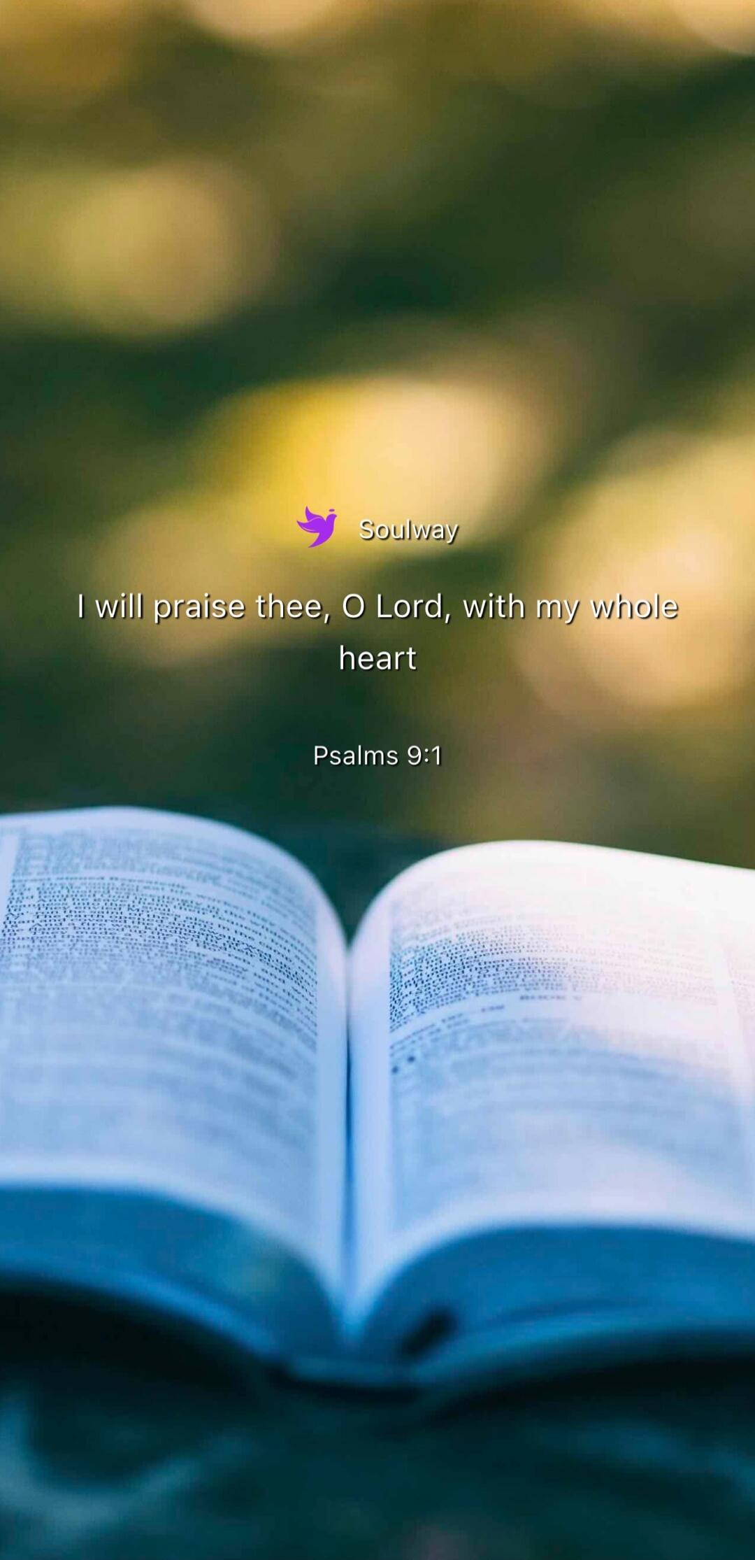 Soulway I will praise thee, O Lord, with my whole heart Psalms 9:1