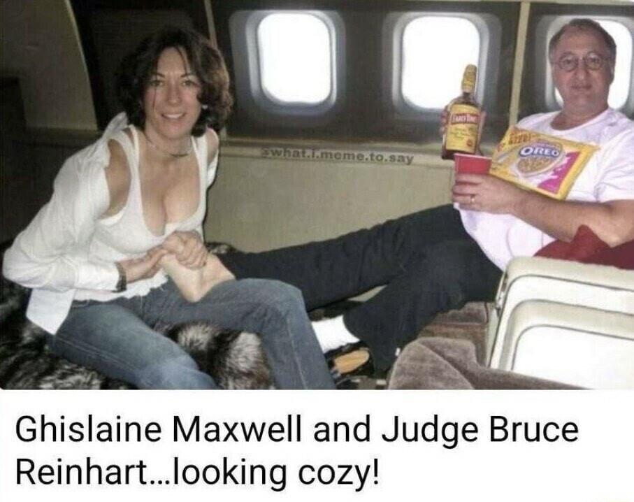Ghislaine Maxwell and Judge Bruce Reinhartlooking cozy