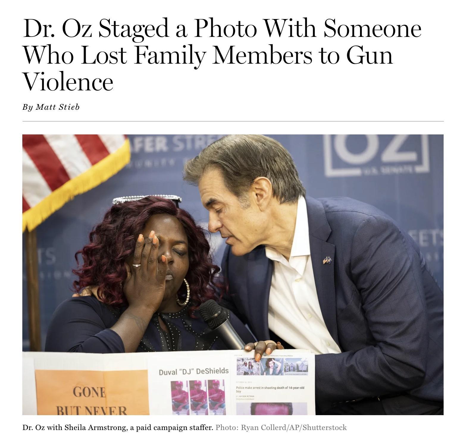 Dr Oz Staged a Photo With Someone Who Lost Family Members to Gun Violence ERE e AR GONE