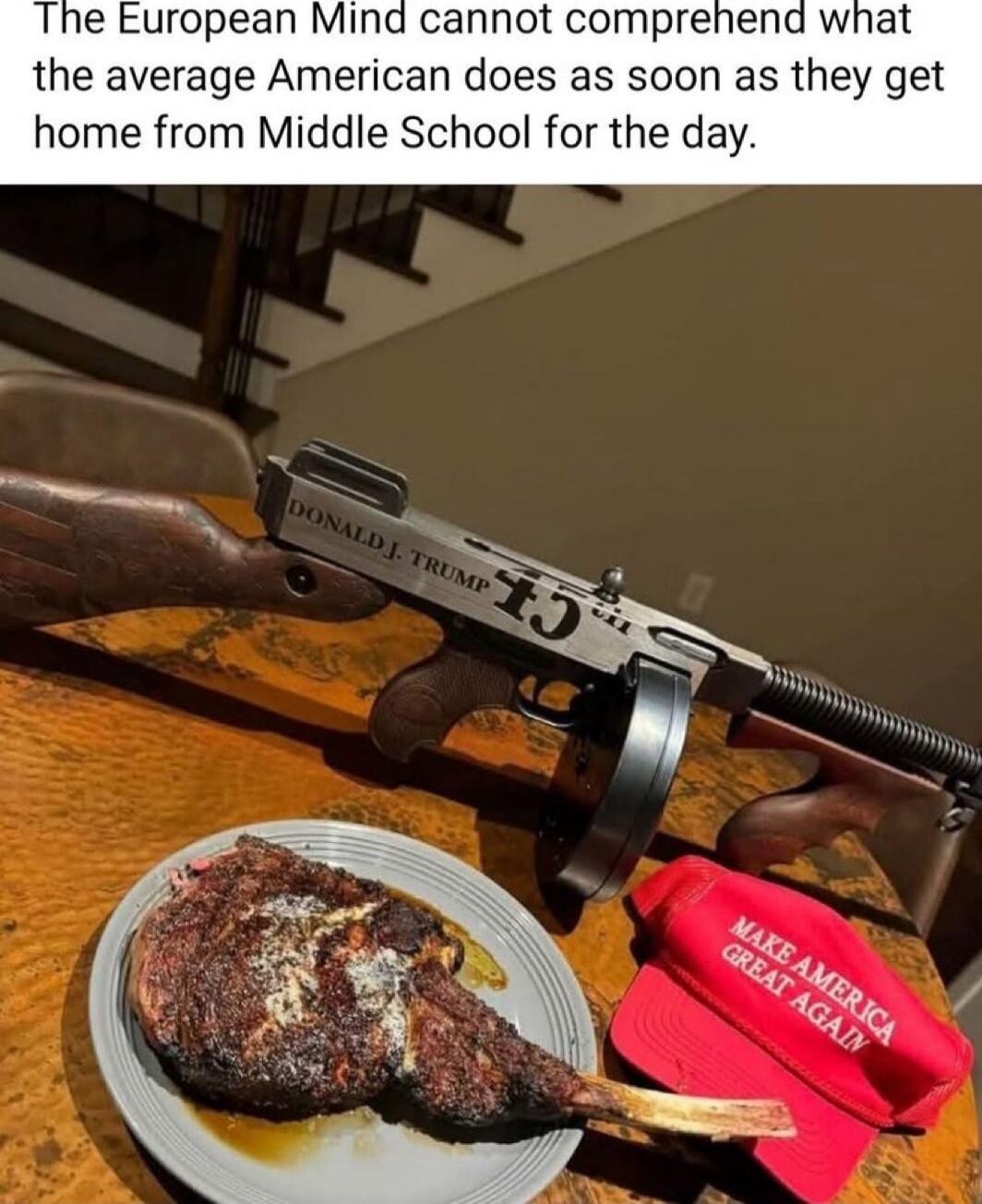 The European Mind cannot comprehend what the average American does as soon as they get home from Middle School for the day