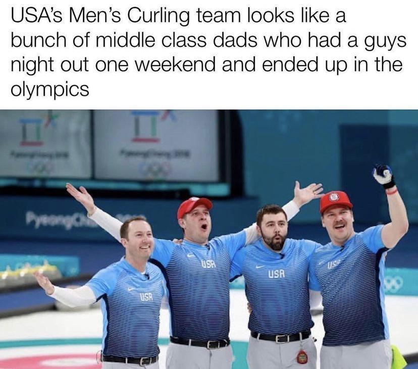 USAs Mens Curling team looks like a bunch of middle class dads who had a guys night out one weekend and ended up in the olympics