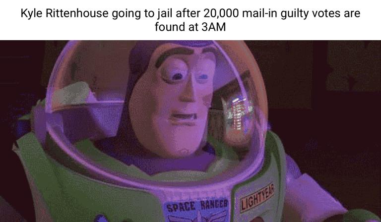 Kyle Rittenhouse going to jail after 20000 mail in guilty votes are found at 3AM