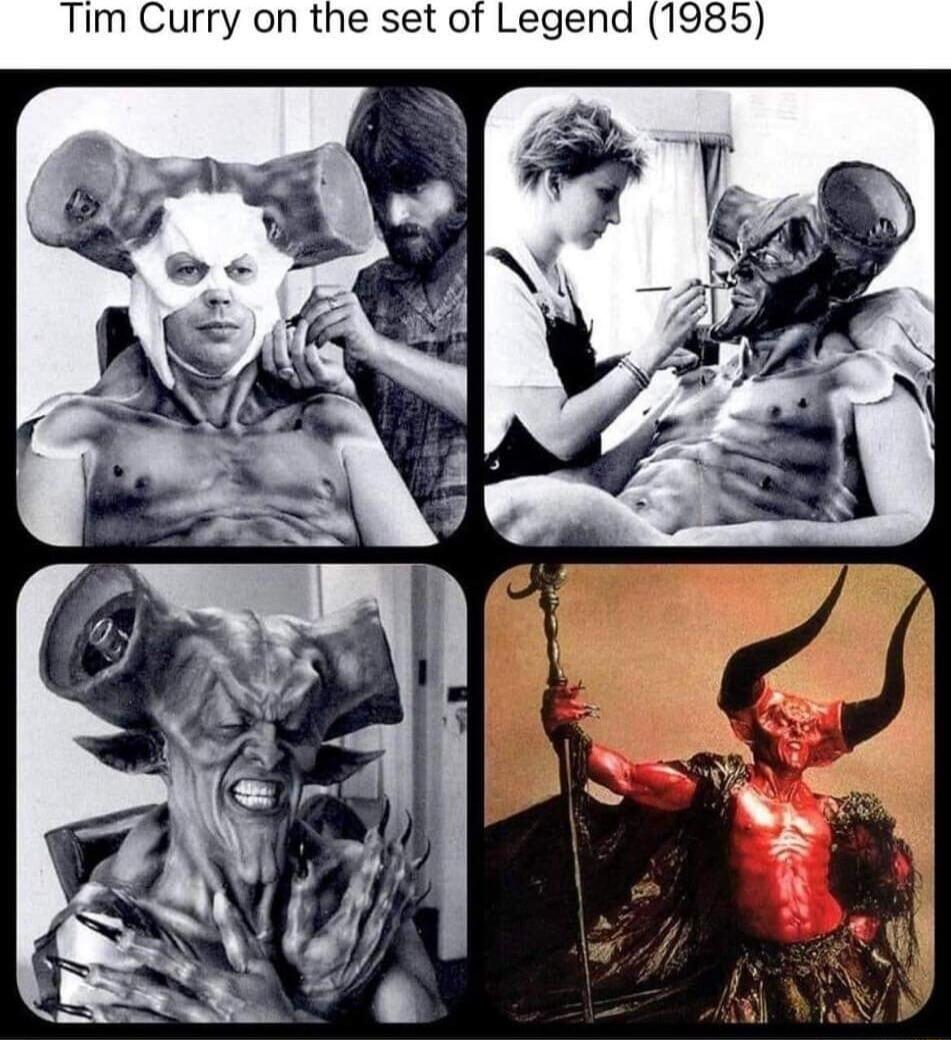 Tim Curry on the set of Legend (1985)