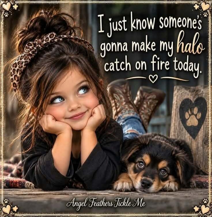 I just know someone's gonna make my halo catch on fire today. Angel Feathers Tickle Me