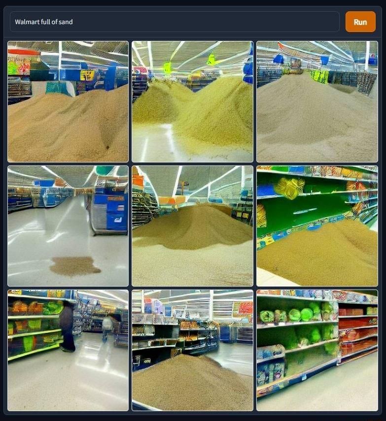 Walmart full of sand