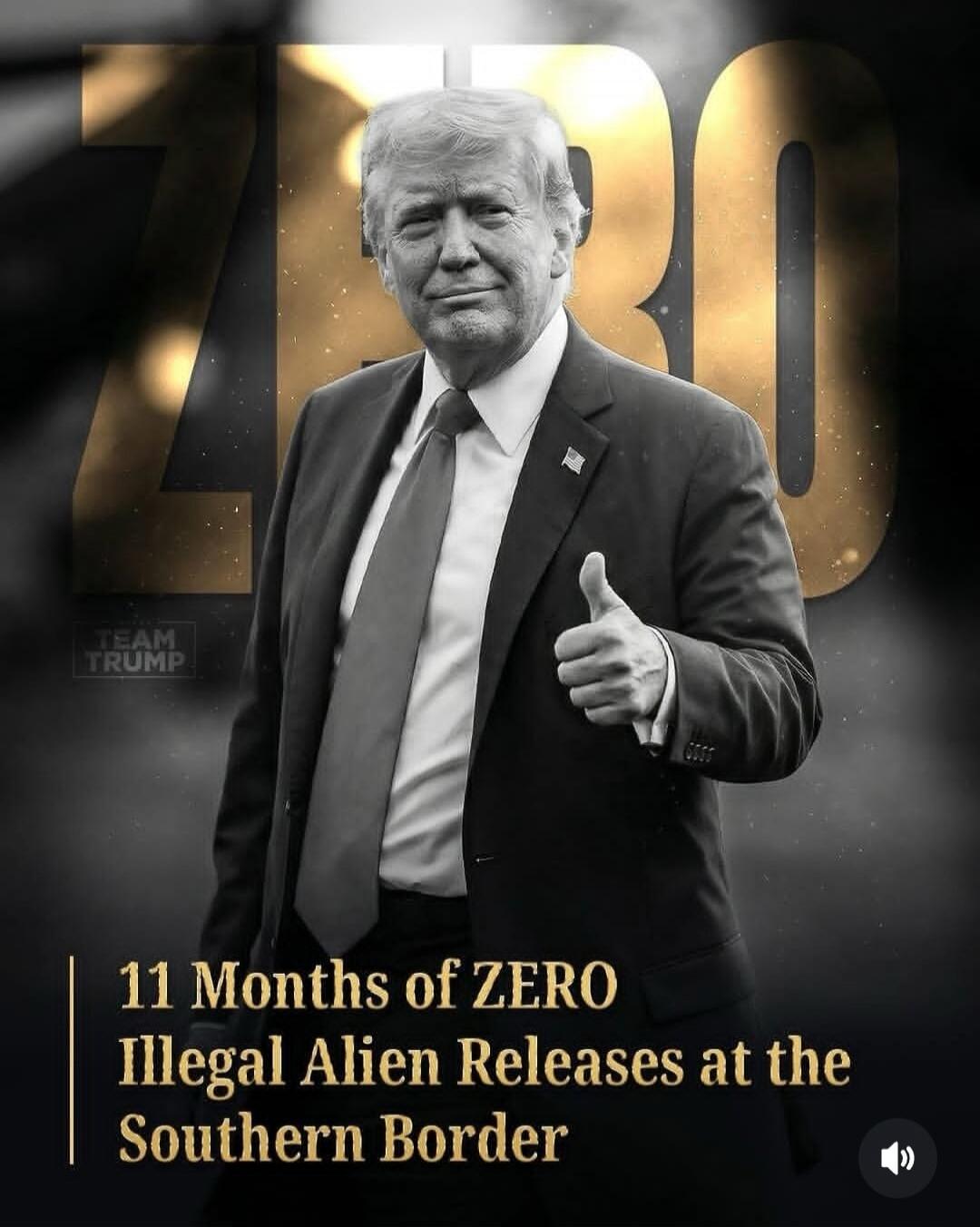 ZERO TEAM TRUMP 11 Months of ZERO Illegal Alien Releases at the Southern Border