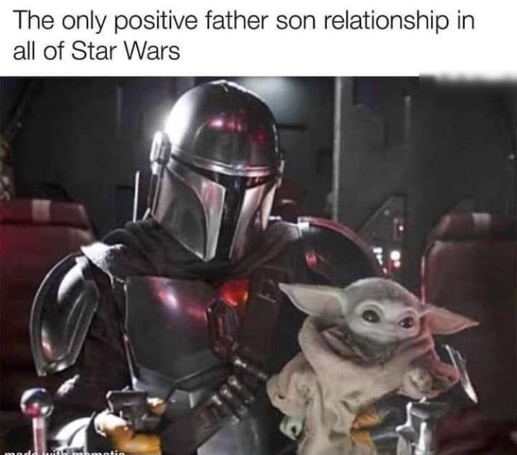 The only positive father son relationship in all of Star Wars