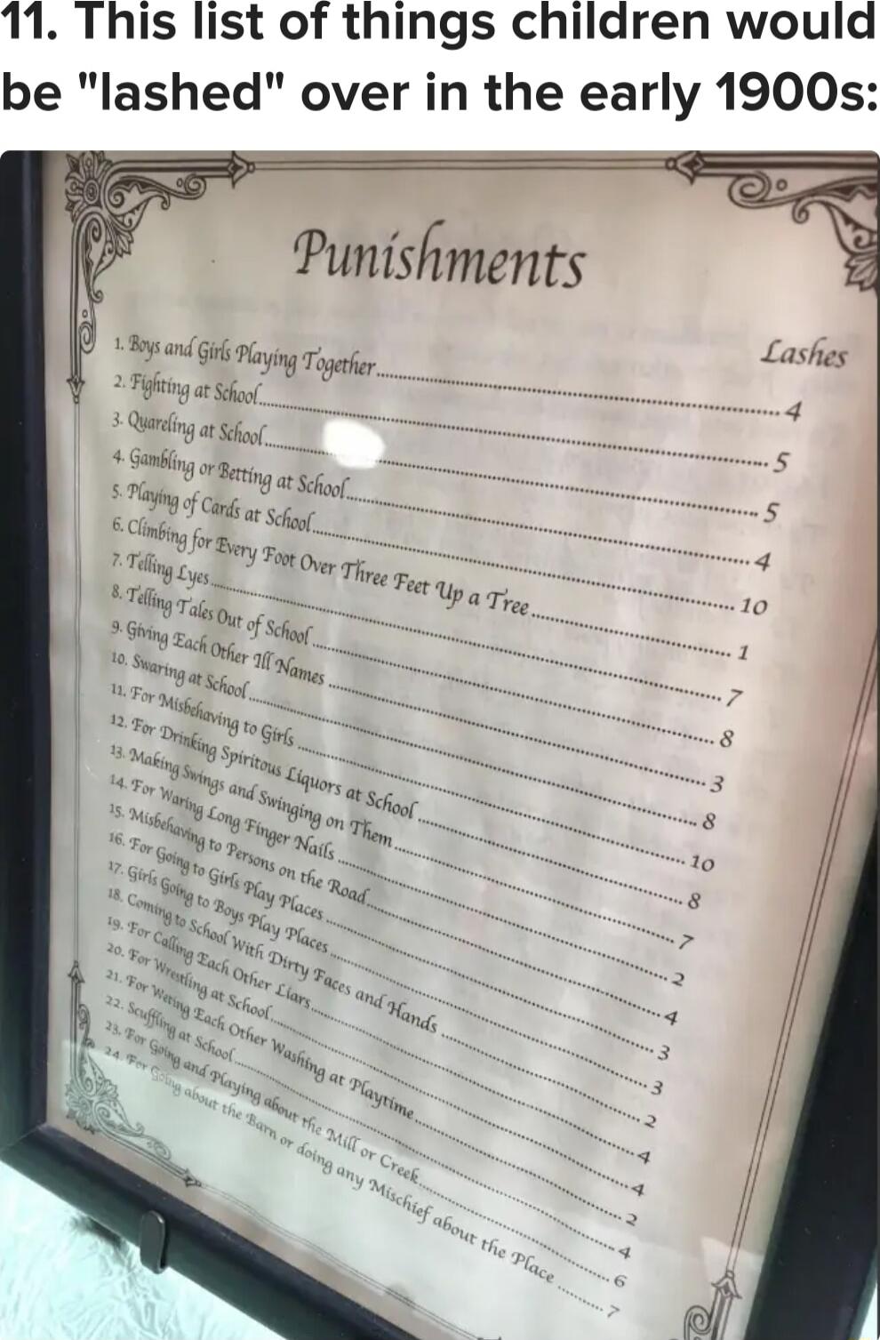 1 This list of things children would be lashed over in the early 1900s Punishments oGl g e Figashy o s 5