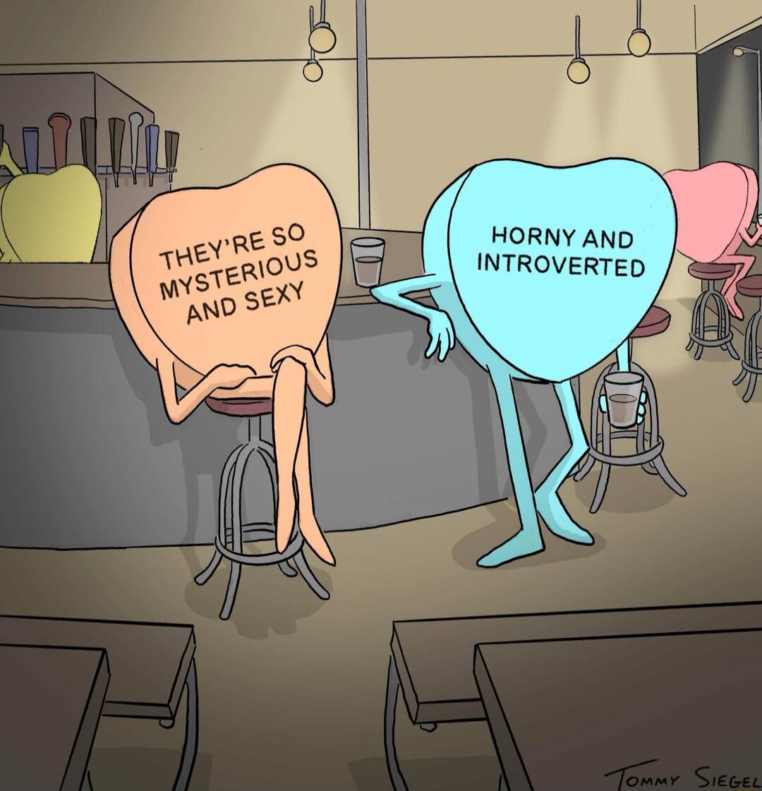 THEY'RE SO MYSTERIOUS AND SEXY\nHORNY AND INTROVERTED